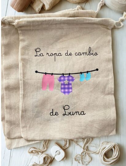 bolsa de ropa de cambio personalizada infantil para el cole