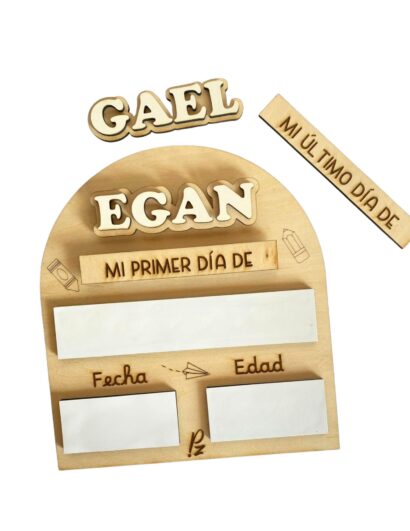 pizarra personalizada primer y último día de cole hecho a mano