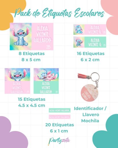 pack stickers escolares personalizados vuelta al cole