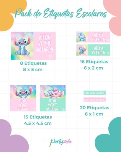 pack stickers escolares personalizados vuelta al cole