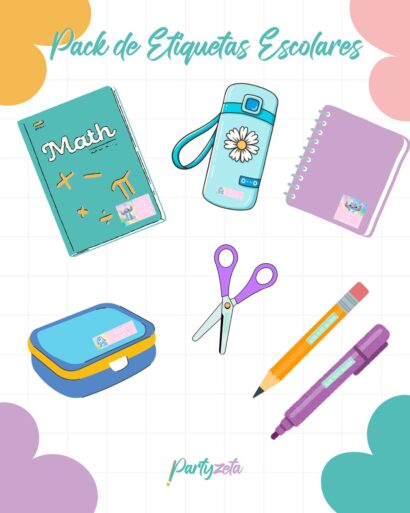pack stickers escolares personalizados vuelta al cole
