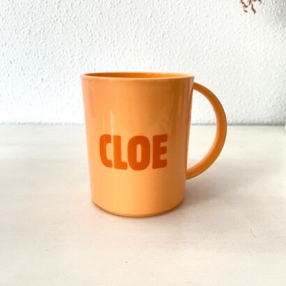 taza plástico personalizada nombre colegio