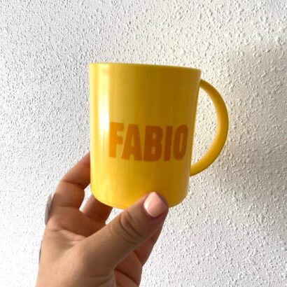 taza plástico personalizada nombre colegio