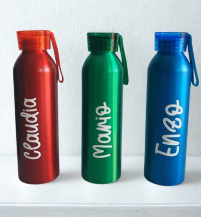 botella aluminio personalizada colegio nombre