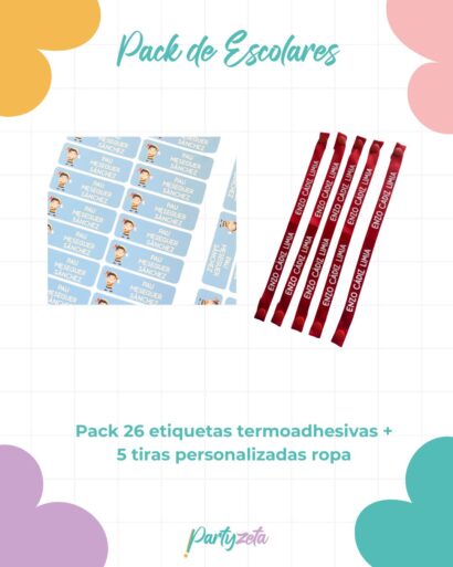 packs vuelta al cole esenciales personalizados stickers cinta taza bolsa