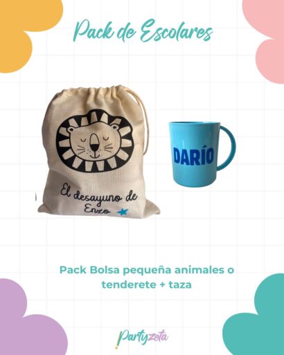 packs vuelta al cole esenciales personalizados stickers cinta taza bolsa