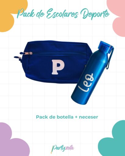 packs vuelta al cole deporte personalizados toalla botella neceser