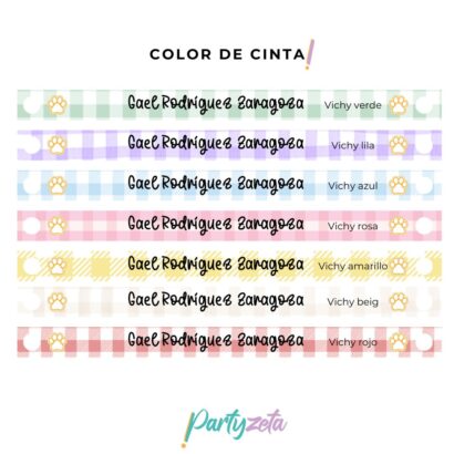 cintas colgar ropa vichy personalizadas nombre cole