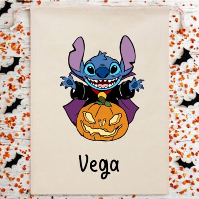 bolsa para chuches stitch halloween personalizada nombre