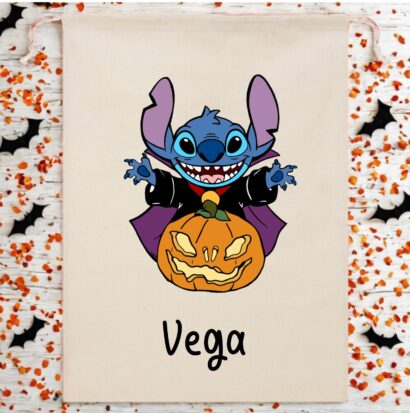 bolsa para chuches stitch halloween personalizada nombre
