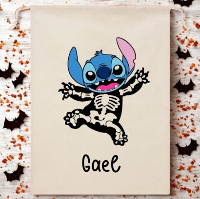 bolsa para chuches stitch halloween personalizada nombre