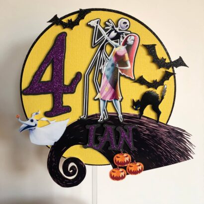 cake topper pesadilla antes de navidad personalizado nombre evento