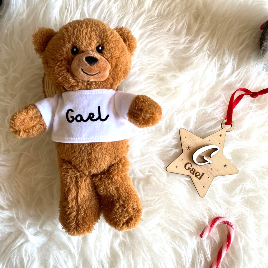 adorno navidad oso personalizado decoracion navideña