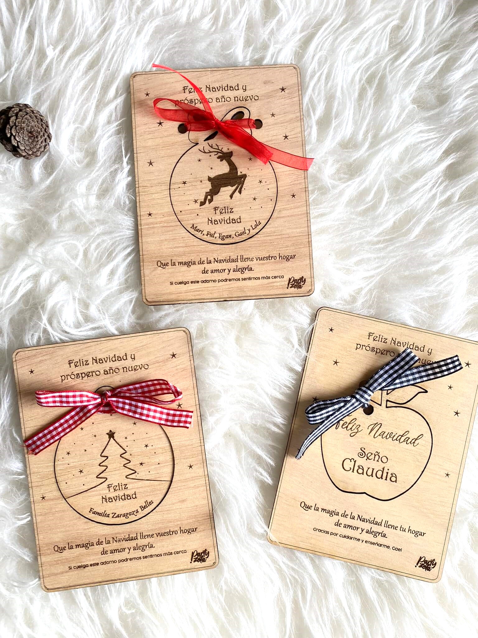 navidad adorno madera personalizado