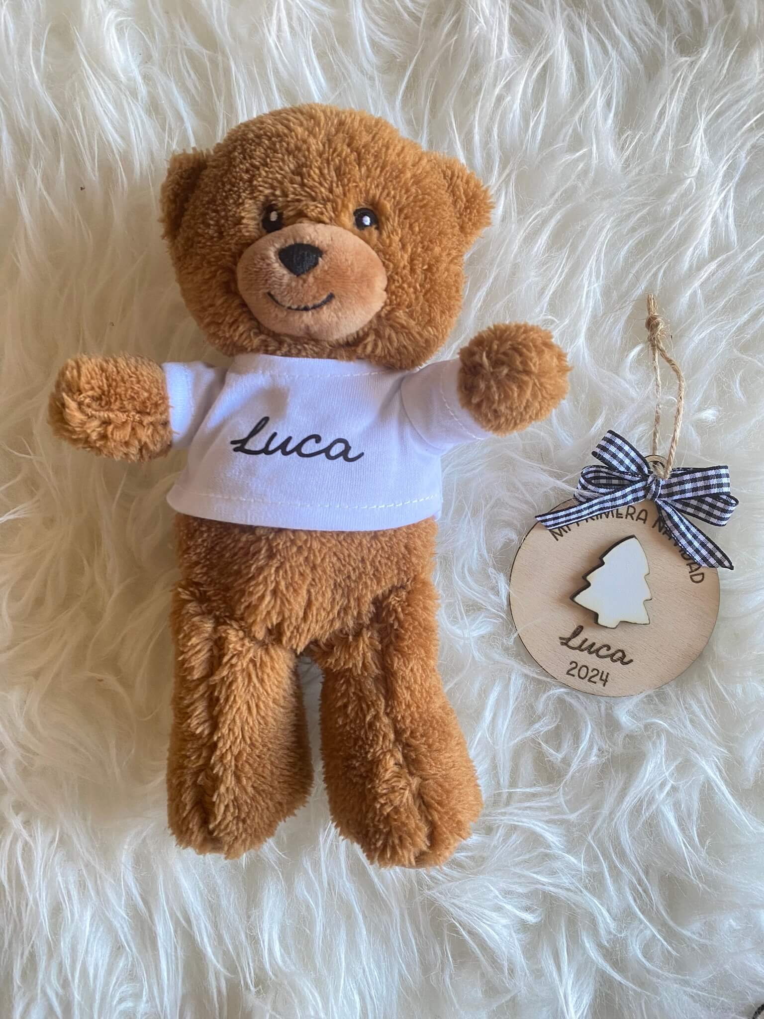 adorno navidad oso personalizado decoracion navideña