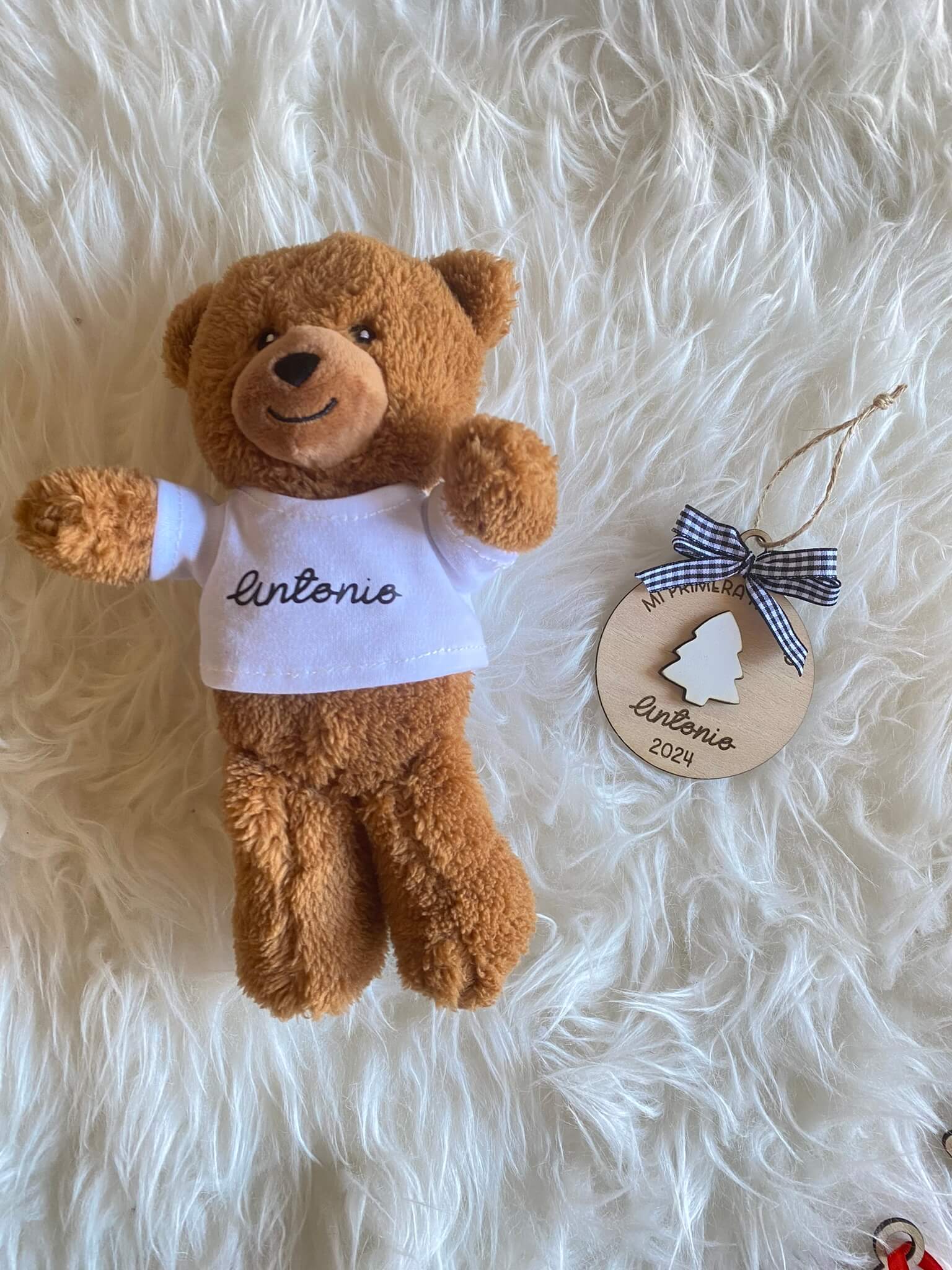 adorno navidad oso personalizado decoracion navideña