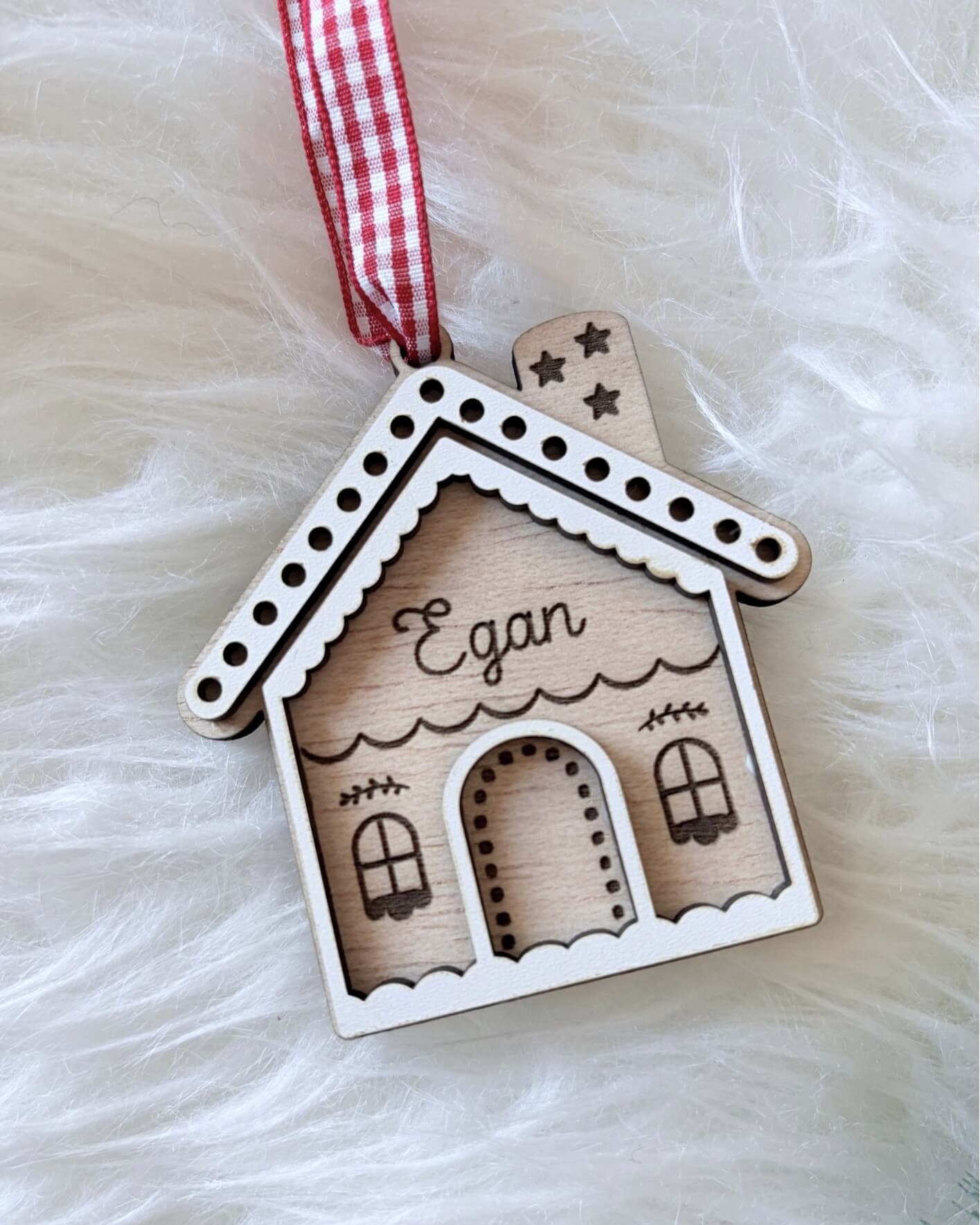 Adorno Casa de Jengibre Madera - Imagen 3