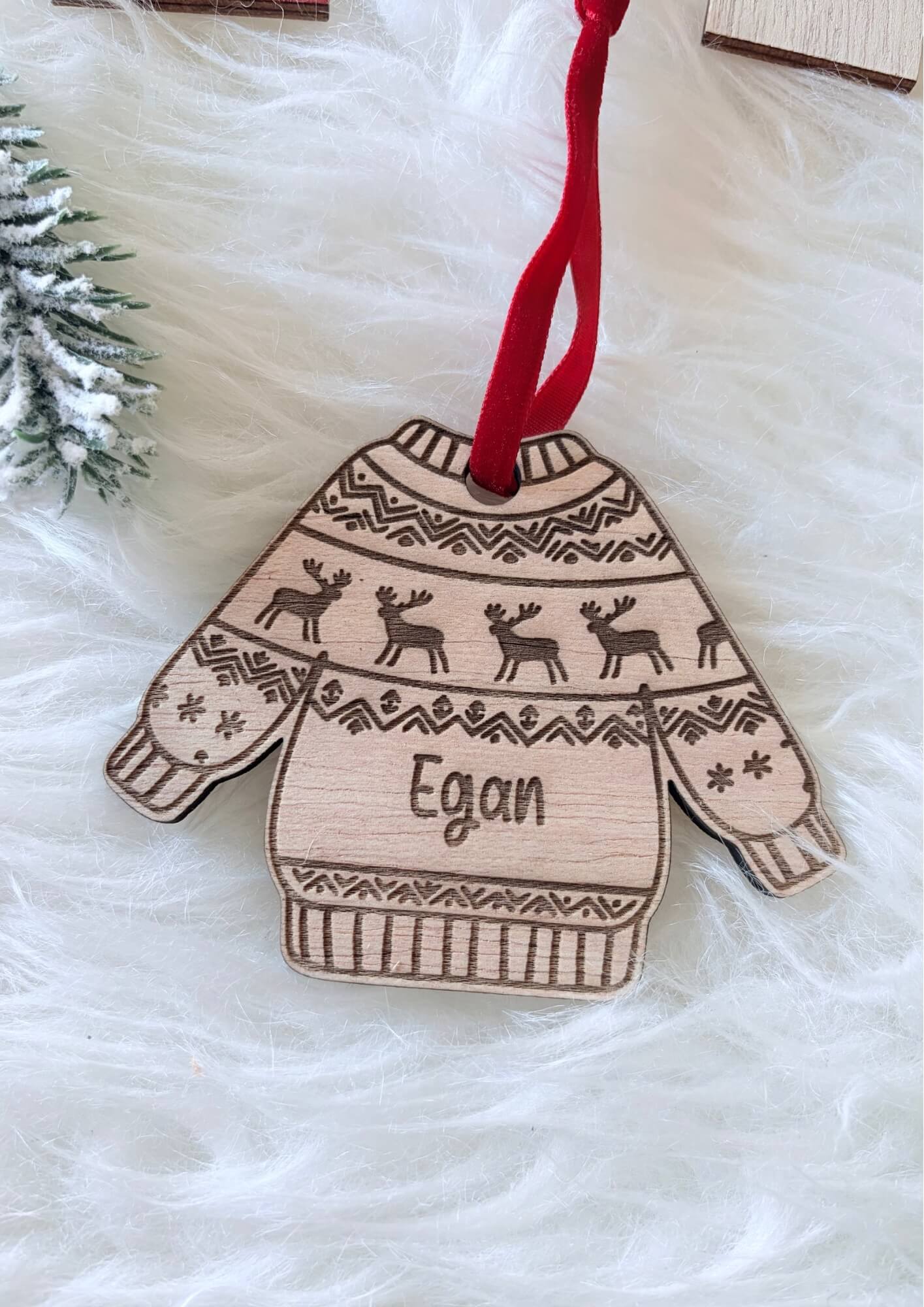 Adorno Jersey Navidad Madera Personalizado - Imagen 2