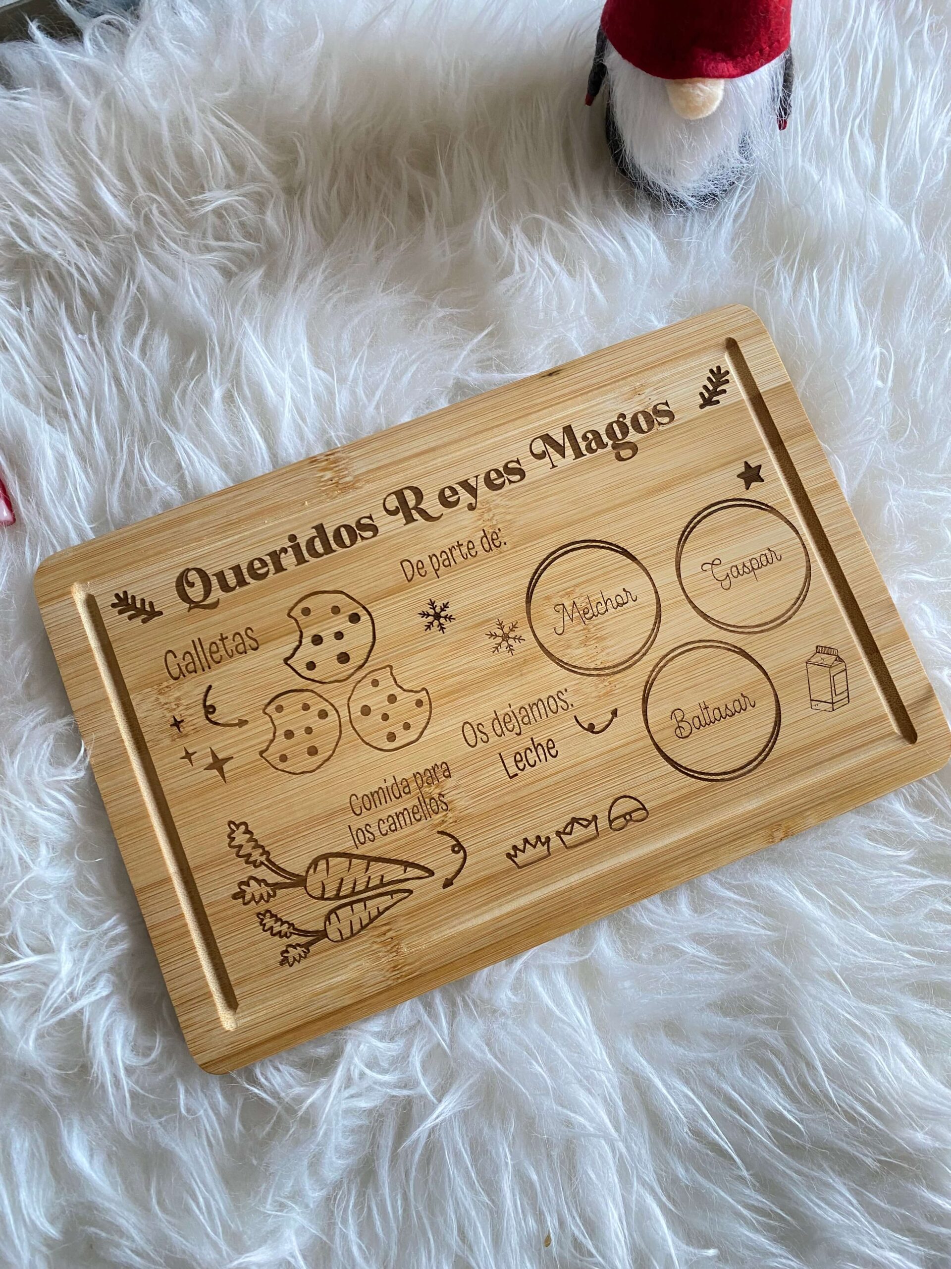 Bandeja Madera Papá Noel y Reyes Magos - Imagen 2