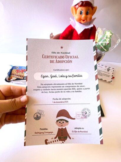 cubo elfo de navidad personalizado para regalos dulces