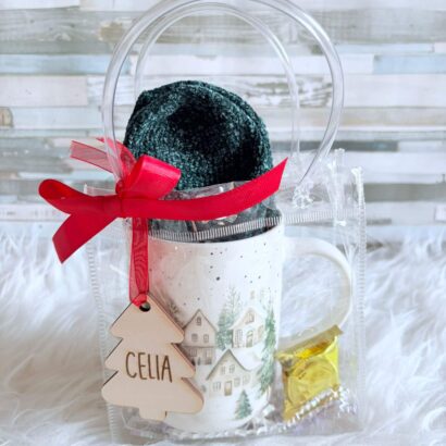 Bolsa Regalo Dulce Navidad Verde con adorno