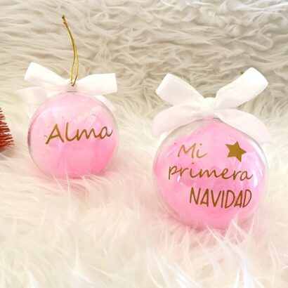 2x1 Adorno Bola Personalizada Mi Primera Navidad
