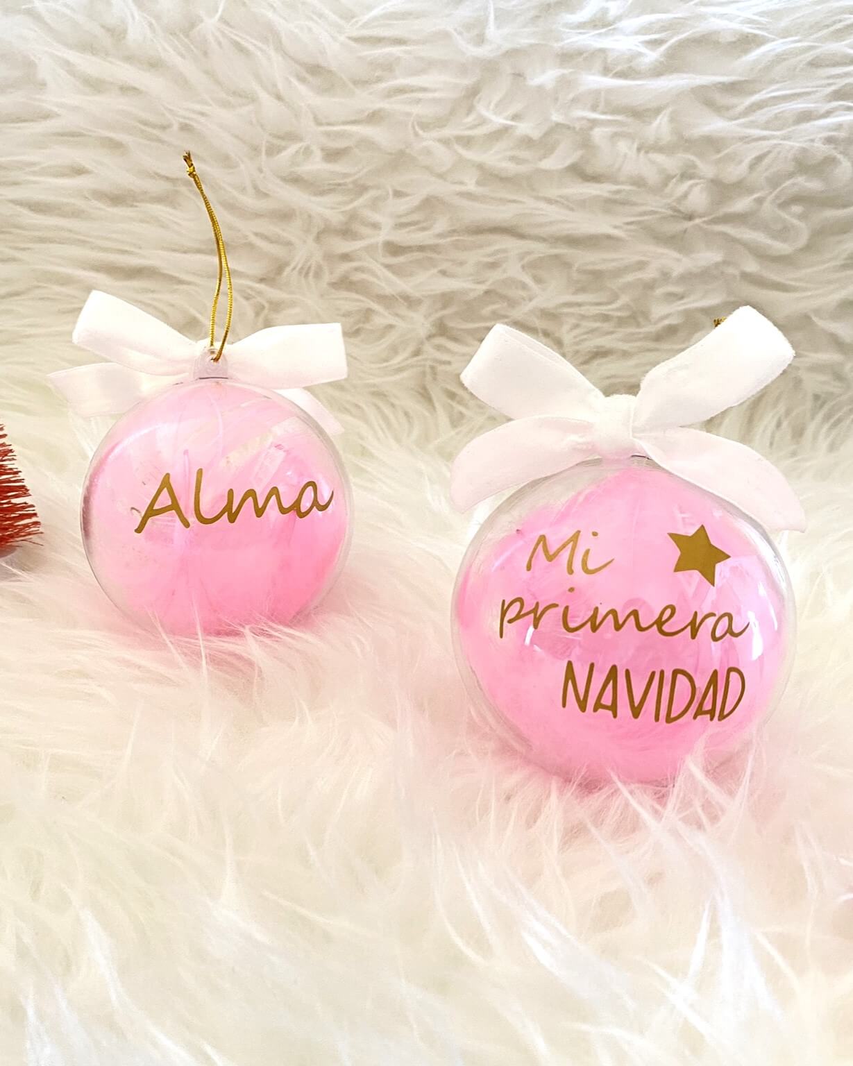2x1 Adorno Bola Personalizada Mi Primera Navidad