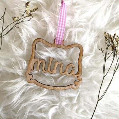 Adorno Gato Madera Personalizado