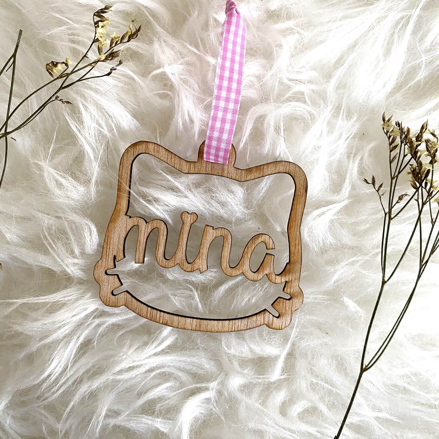 Adorno Gato Madera Personalizado