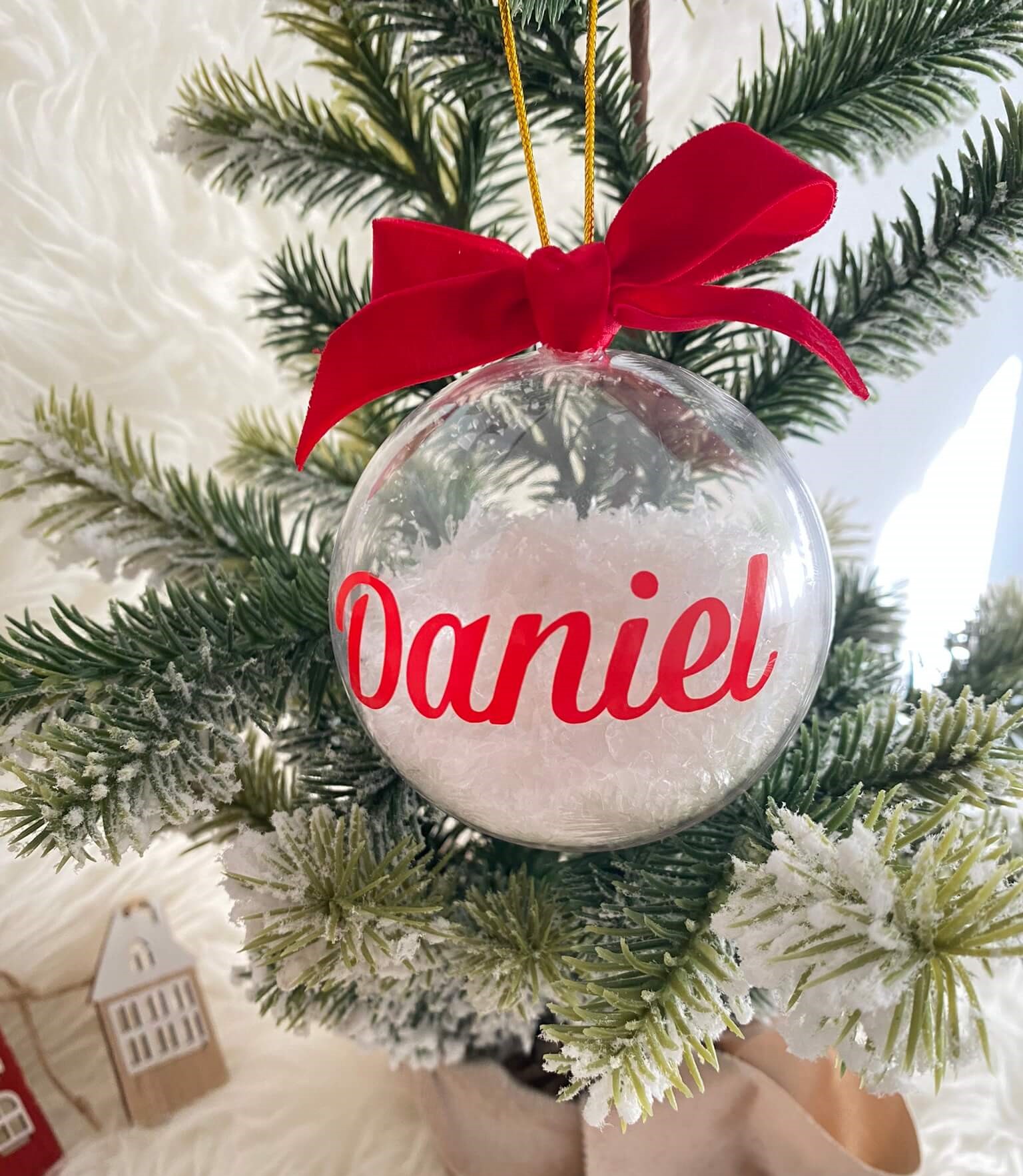 2x1 Adorno Bola Personalizado relleno nieve