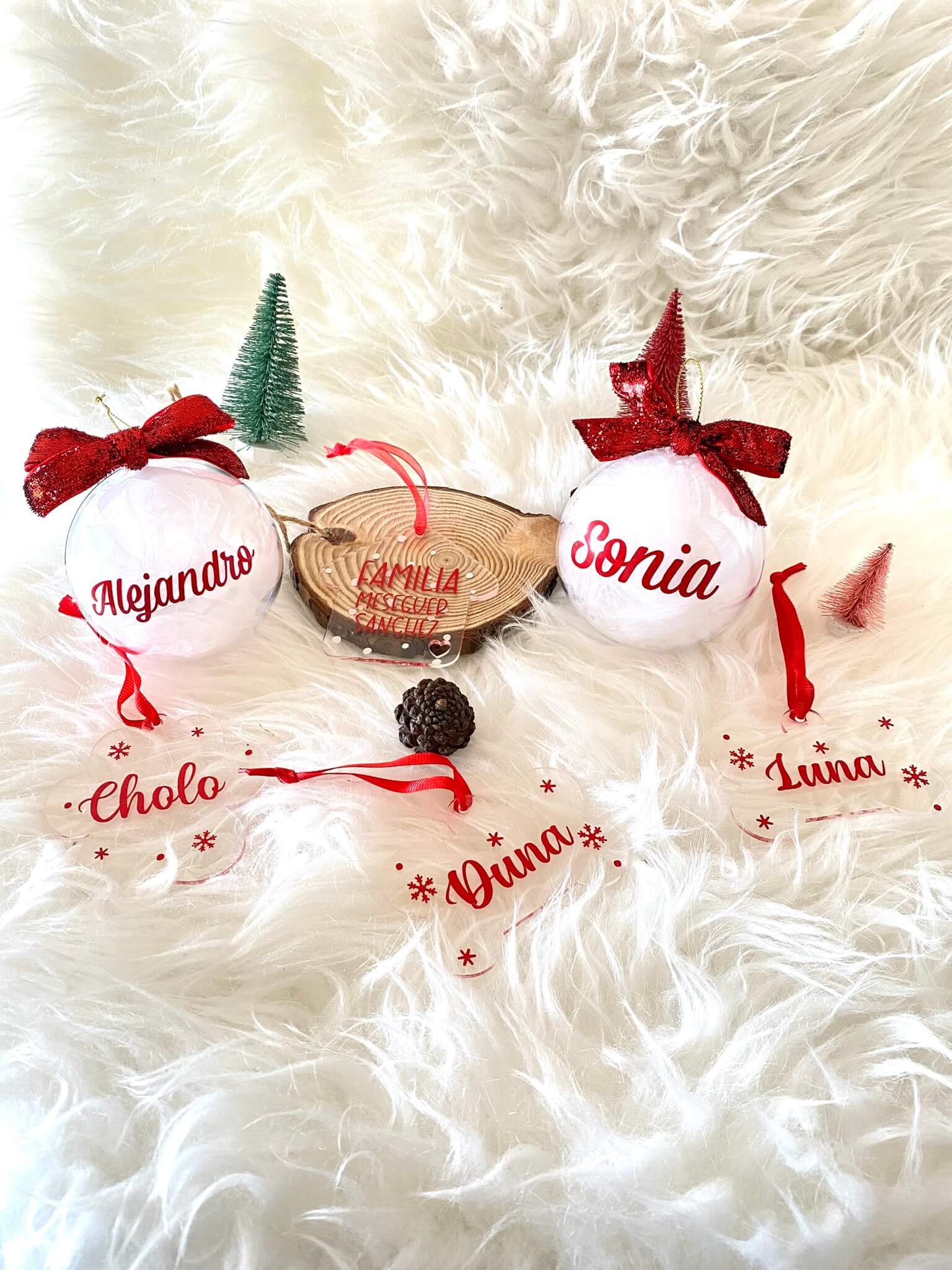 2x1 Adorno Bola Personalizado relleno plumas - Imagen 9