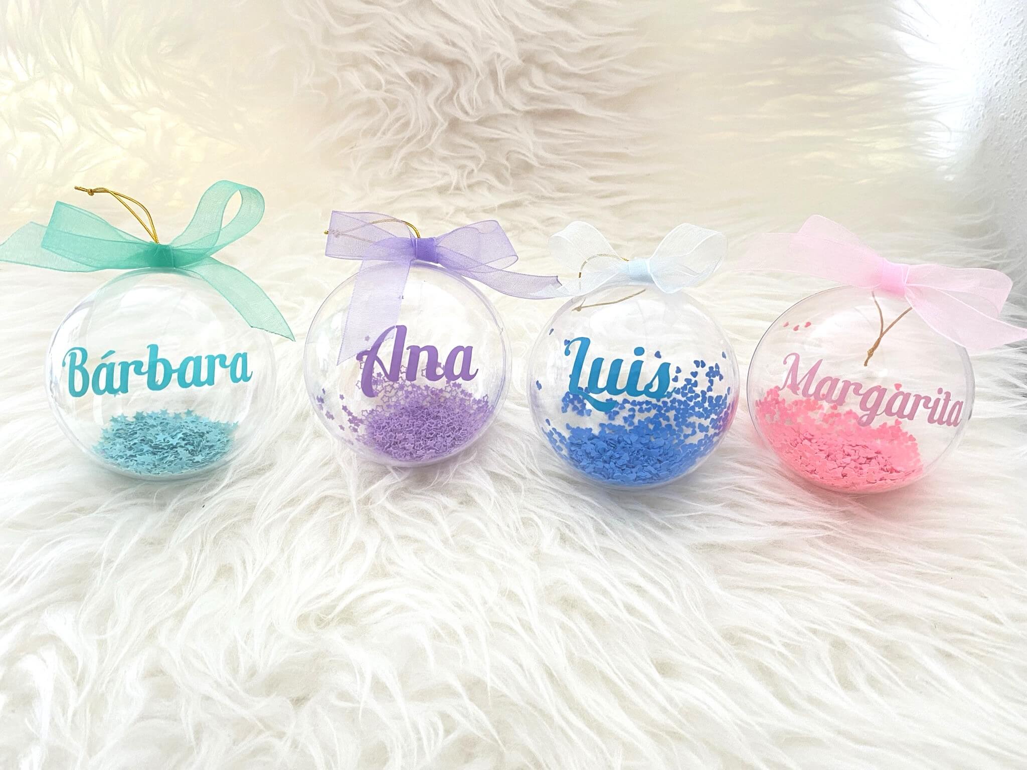 2x1 Adorno Bola Personalizado relleno confetti pastel