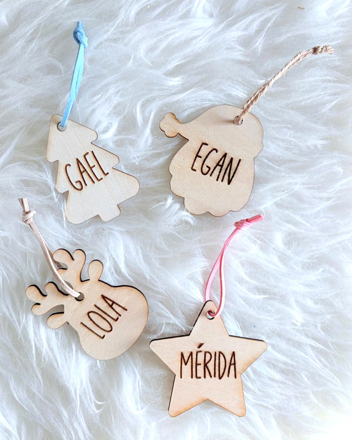 Adorno Navidad Figuras Madera