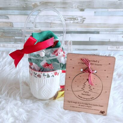 Bolsa Regalo Dulce Navidad Rojo con postal