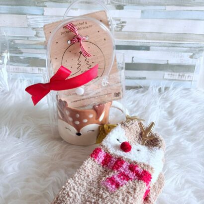 Bolsa Regalo Dulce Navidad Reno con postal
