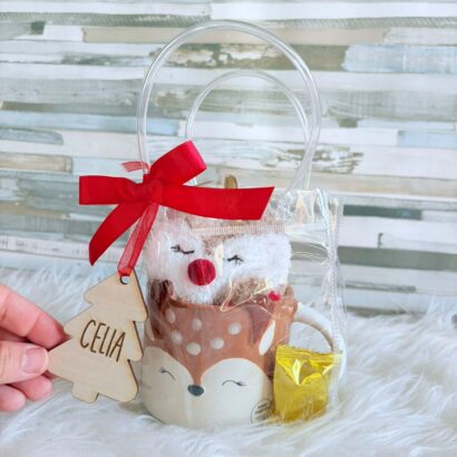 Bolsa Regalo Dulce Navidad Reno con Adorno