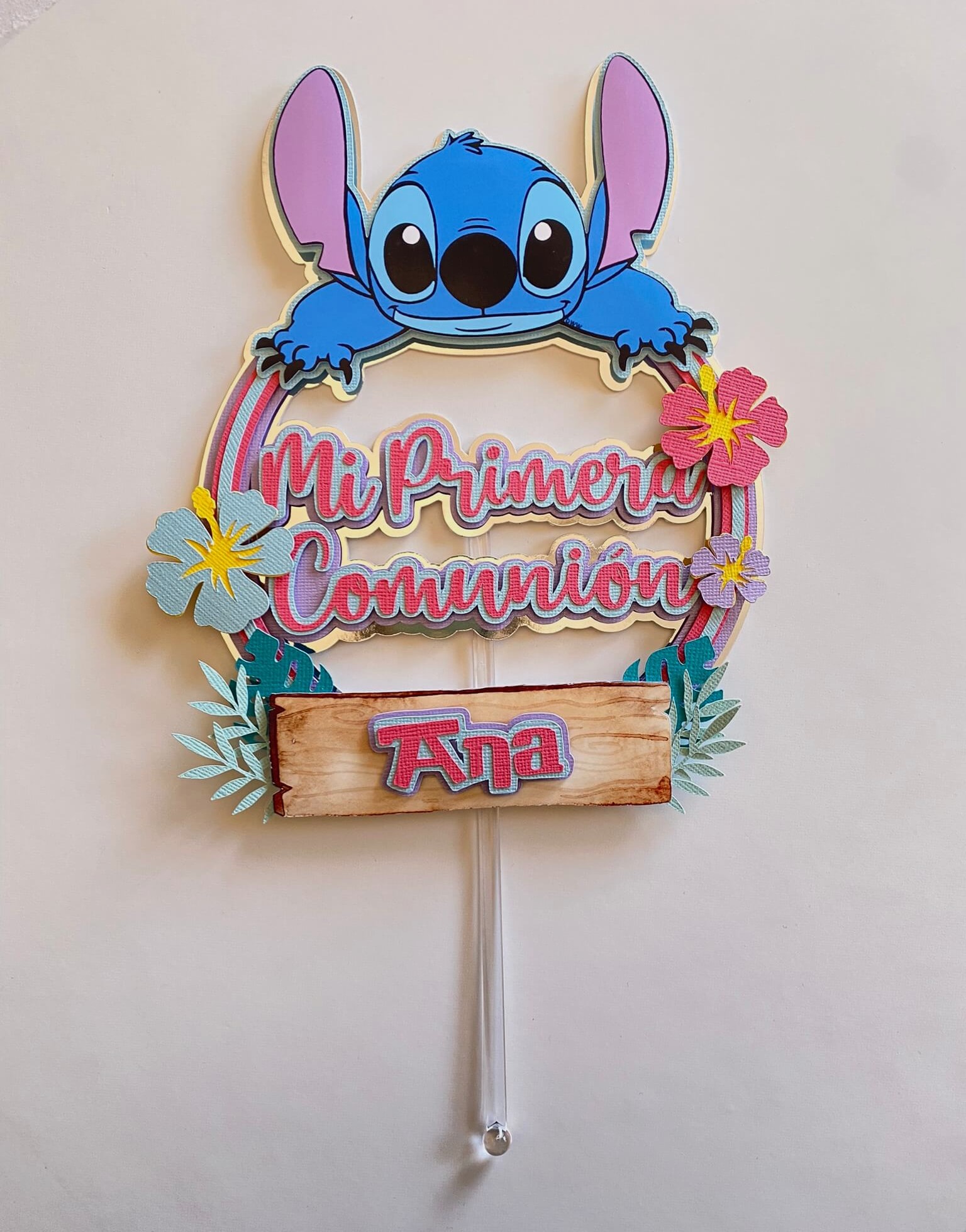 Cake Topper Comunión Stitch - Imagen 2